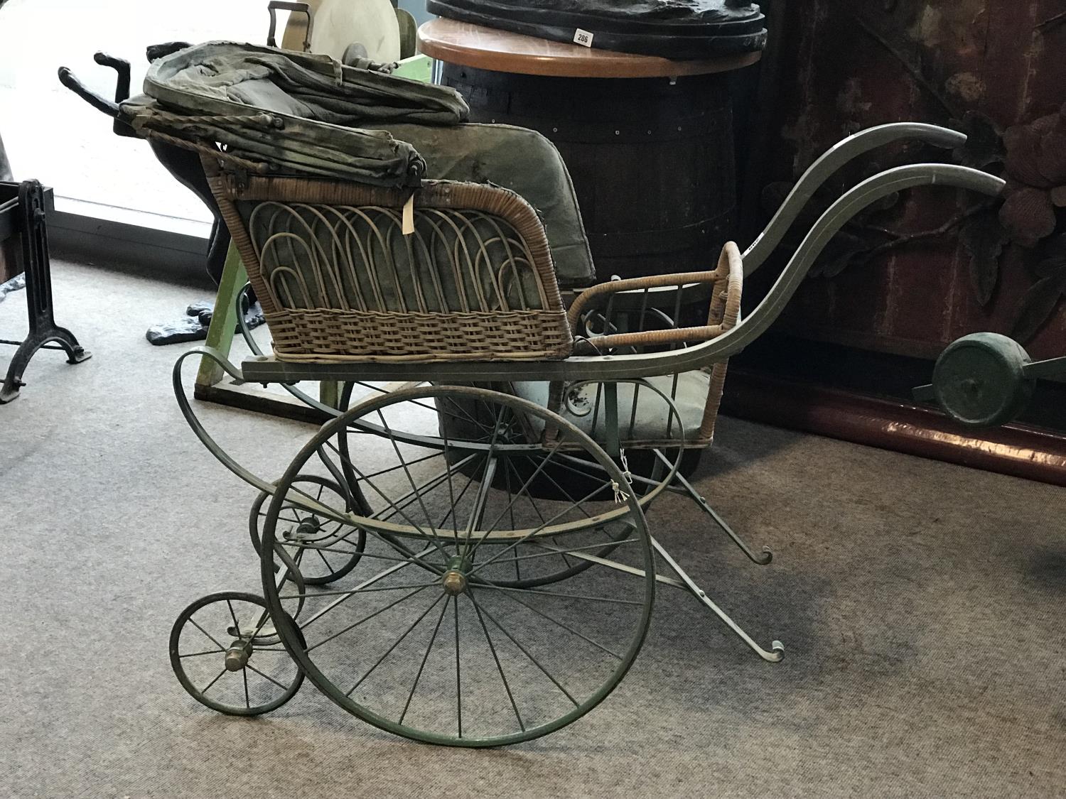 Late Victorian child's pram in original condition 50" W