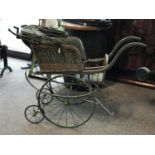 Late Victorian child's pram in original condition 50" W