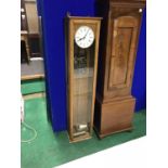 An oak regulator clock 51" H