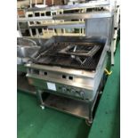 Ex Odessa Falcon grill on stainless stand 36" x 32" x 40" H