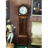 Irish 19th Century mahogany longcase clock 80" H