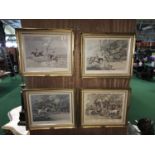 A set of 4 Alkin hunting prints in gilt frames 24" W x 21" H