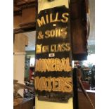 Rare Mills & Sons High Class Mineral Waters slate advertising sign.