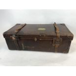 Good quality 19th C. steamer travelling trunk with original leather straps.