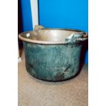 Early 20th C. brass and metal log bucket.