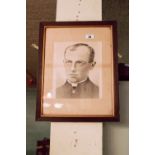 Early 20th C. framed print of an Irish priest.