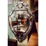 Decorative Venetian glass wall mirror.