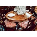 Good quality Victorian mahogany oval breakfast table raised on carved pod cabriole legs.