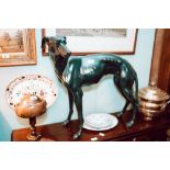 Pair of exceptionally cast brass life size Irish Whippets.