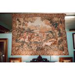 Large early 20th C. tapestry depicting a hunting scene.