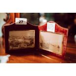 Edwardian folding picture frame with images of Irish Exhibition 1907.