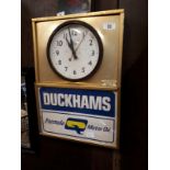 Rare early 20th C. Duckham's advertising clock made by Smiths Electrics.