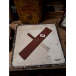 Cross roads alloy road sign. { 44cm H X 43cm W }.