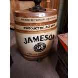 Large Dolton Lambert whiskey dispenser decorated with Jameson Irish Whiskey motif.