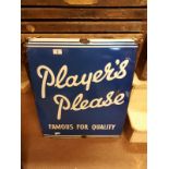 Players Please Famous for Quality enamel advertising sign.