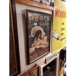 Framed Pears Soup advertising print.