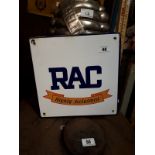 RAC enamel advertising sign.