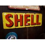 Shell enamel sign. { 40cm H X 116cm W }.