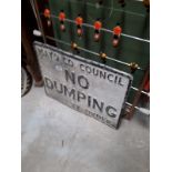 Mayo County Council No Dumping By Order alloy road sign.