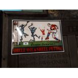 Unusual Shell Oil and Shell Petrol enamel advertising sign.