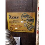 Rare Avon Bicycle components tin plate advertising sign.