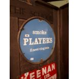 Smoke Players Finest Virgina Cigarettes enamel advertising sign.