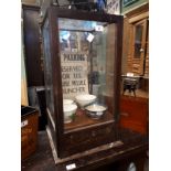 Early 20th C. mahogany Ingersoll watches and clocks advertising cabinet.