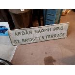 St Bridget's Terrace bi - lingual alloy finger post sign.