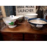 Selection of four early 20th C. porridge bowls.