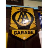 Rare AA Garage enamel advertising sign by Franco.