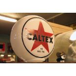 Rare original Caltex glass advertising petrol globe. { 41cm H X 40cm W }.