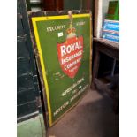 Rare Royal Insurance Company Specialists In Motoring Insurance enamel advertising sign {102 cm H x