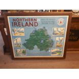 Rare Northern Ireland Ulster Transport Hotels - Easy to Reach Holiday Land framed advertising