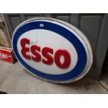 Esso light up advertising sign {88 cm H x 117 cm W}.