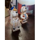 Pair of rare Senior Service novelty advertising figurines.