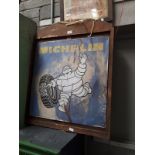 Michelin Tyres tinplate advertising sign {102 cm H x 82 cm W}.