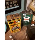 Castrol Oil can and Wax Oil can {30 cm H}.