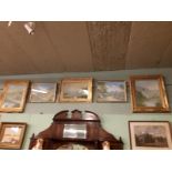 Five late 19th C/ Early 20th gilt framed coloured prints of various scenes.