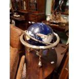 Decorative table globe on stand. (46 cm h).