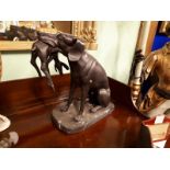 Good quality pair of bronze models of a whippets.