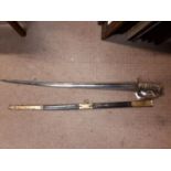 19th. C. officer's sword in original scabbard. Made by C Webb 23 Bond St London.