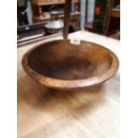 19th. C. pine dairy bowl. (16 cm h)