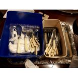 Large collection of miscellaneous lot of spoons knives and forks.
