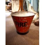 1940's metal fire bucket. (29 cm h x 32 cm w).