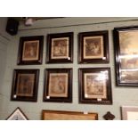 Six early 10th. C. framed French Engravings by J R Smith. (50 cm h x 40 cm w).