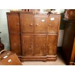 1950's walnut radiogram .(105 cm h x 105 cm w x 54 cm d)