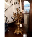 Victorian Gilded brass candelabra. ( 48 cm h).