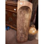 19th. C. pine dough trough. { 99cm L X 28cm W }.