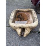 Unusual 19th. C. sandstone trough with spout. { 31cm H X 100cm L X 74cm W }.