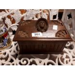 Victorian oak cigar box.